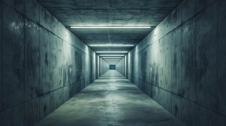 Design file showing detailed concrete tunnel pattern with architectural perspective effect