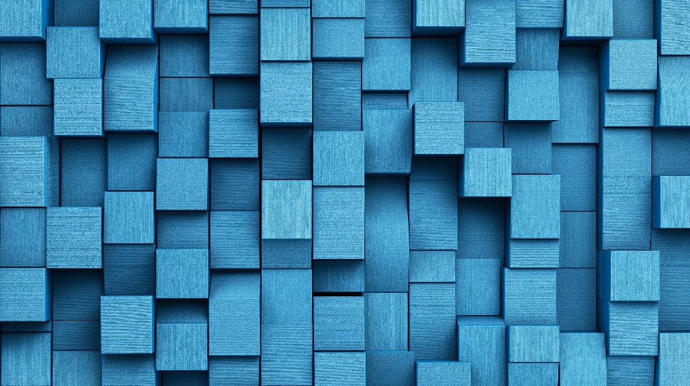 Blue geometric cube pattern design file showing precise 3D effect details
