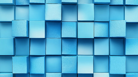 Blue geometric cube wallpaper design file showing intricate 3D pattern and color variations