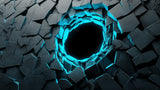 3D Gaming Portal wallpaper design file showing detailed neon geometric pattern and portal effect