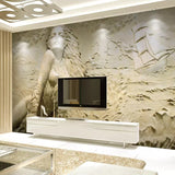 Ocean art mural bringing movement to contemporary office space