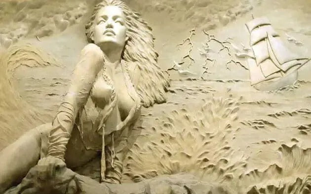 Design file of 3D Ocean Art Mural showing detailed relief pattern and wave textures