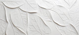 3D white leaf pattern design file showing intricate embossed details and botanical relief texture