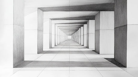 3D geometric tunnel pattern design file showing detailed black and white optical illusion