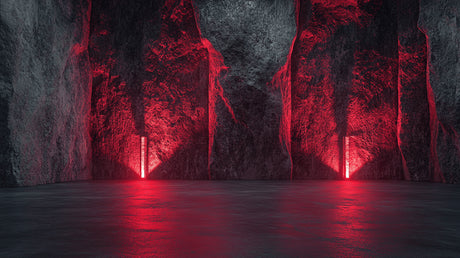 Design file of abstract cave pattern showing intricate stone texture and depth details