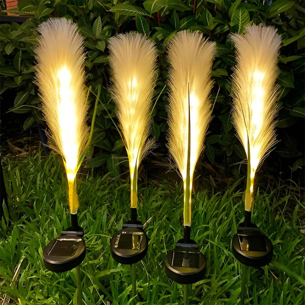 Solar Garden Reed Lamp  Illuminated Feather Design - Product example