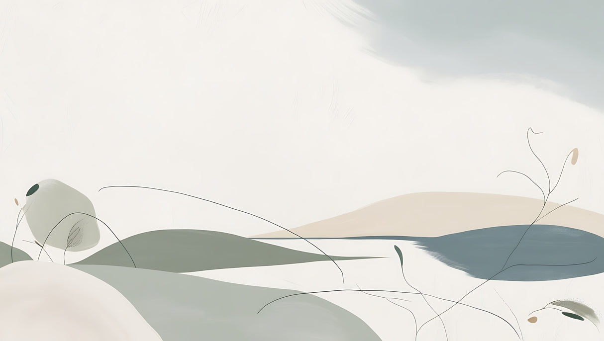 Abstract Mural Wallpaper | Minimalist Watercolor Landscape