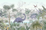 Dinosaur Mural Wallpaper | Prehistoric Jungle Paradise