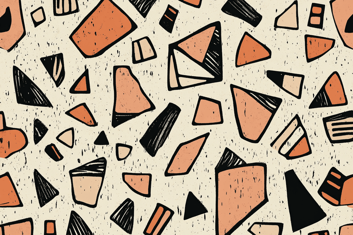 Geometric Mural Wallpaper | Terracotta Abstract Pattern