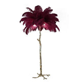 Nordic Feather Floor Lamp  Pink Ostrich Plume Gold Stand - Product detail 10