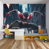 Superhero Mural Wallpaper | Black and Red Spider Design