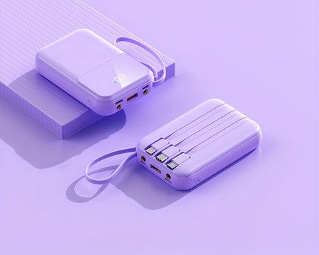 Compact Power Bank 10000mAh  Built-in Cables and LED Display - Product detail 10
