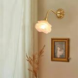 Vintage Flower Wall Light  Copper Base Glass Petal Design - Product detail 4