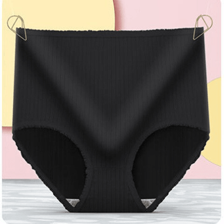 High-Rise Absorbent Underwear  Ribbed Cotton Blend With Lace Trim - Product detail 6