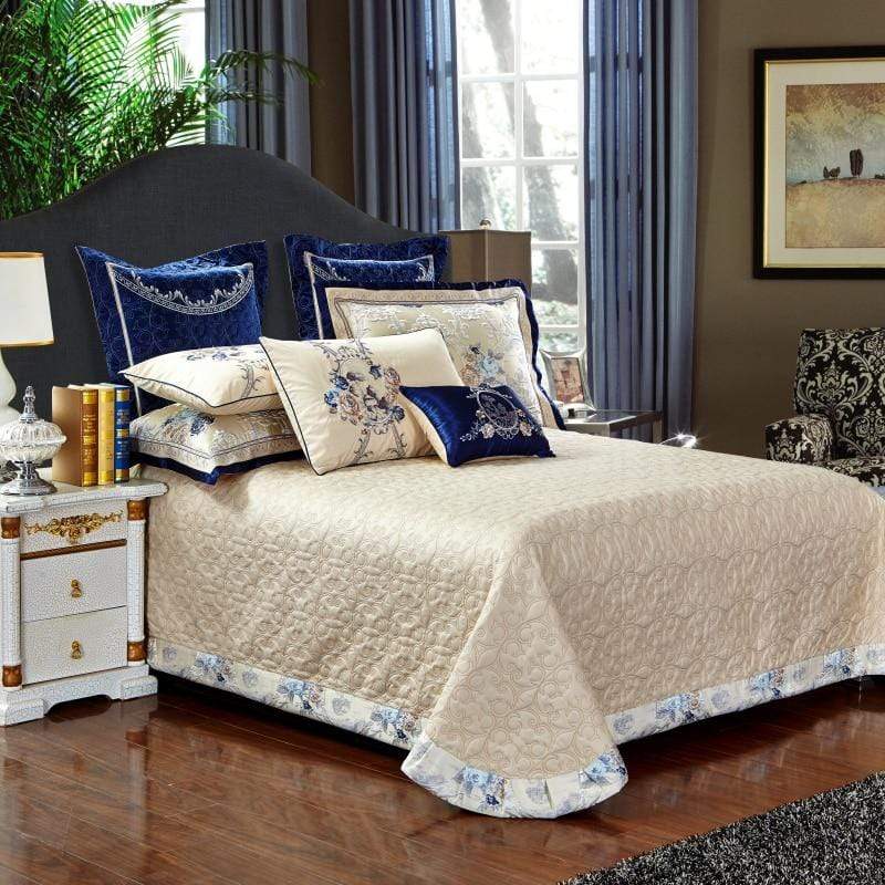 Oriental Cotton Silk Bedding  Jacquard Floral Pattern - Detailed view