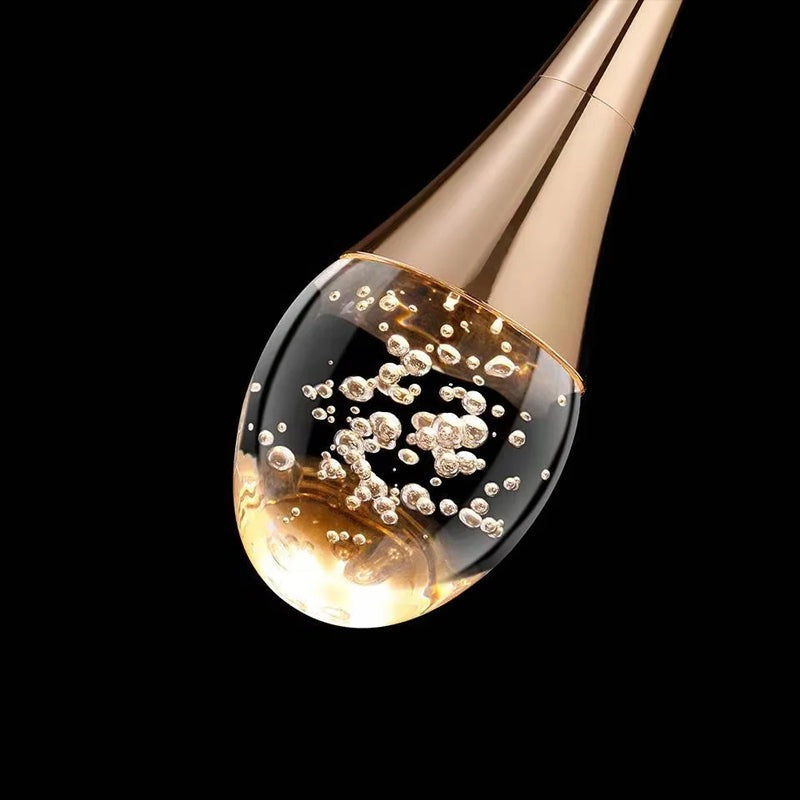 Modern LED Wall Lamp  Crystal Drop Design With Gold Accents - Detailed view