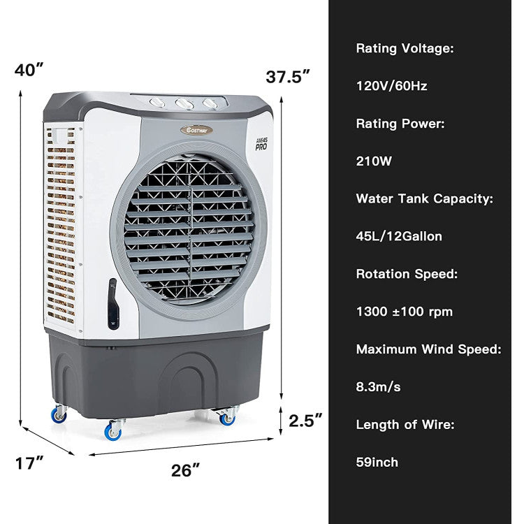 Industrial Evaporative Air Cooler  12-Gallon Tank With 9740 CFM Airflow - Product detail 6