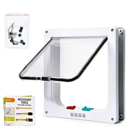 4-Way Security Cat Door  Weather-Sealed Pet Access Flap - Product example