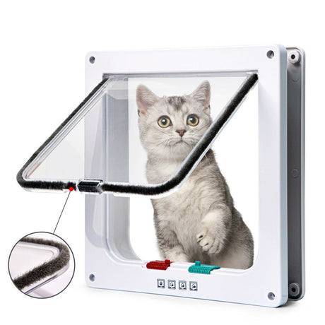 4-Way Security Cat Door  Weather-Sealed Pet Access Flap - Product showcase