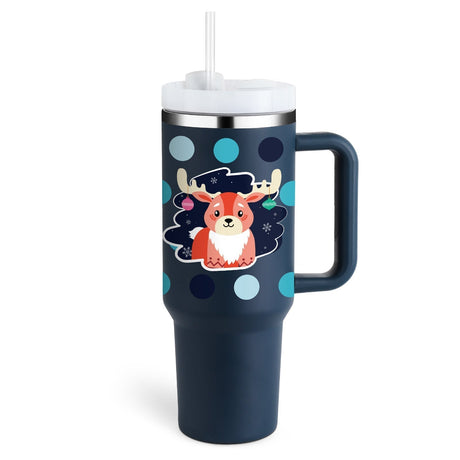 Insulated Travel Mug  Leopard Print Design with Handle  Straw - Product detail 17