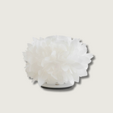 Floral Table Lamp  White Petal Design with Metal Base - Product showcase