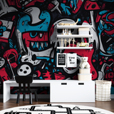 Graffiti Mural Wallpaper | Urban Street Art Design
