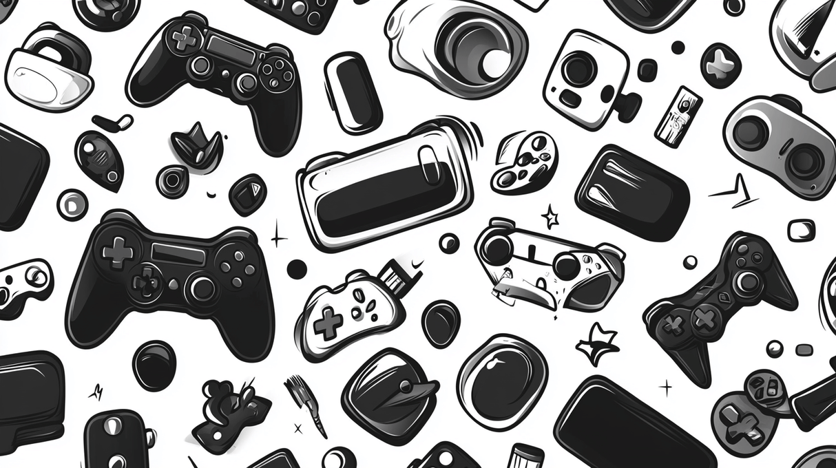 Gaming Mural Wallpaper | Black and White Console Design