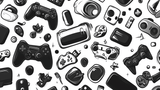 Gaming Mural Wallpaper | Black and White Console Design