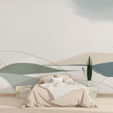 Abstract Mural Wallpaper | Minimalist Watercolor Landscape