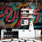 Graffiti Mural Wallpaper | Urban Street Art Design