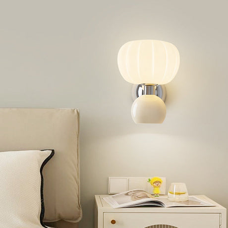 Modern LED Wall Lamp  Cream Glass Shade Design - Product detail 5
