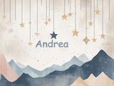Mountain Stars Mural Wallpaper | Nordic Night Sky Design