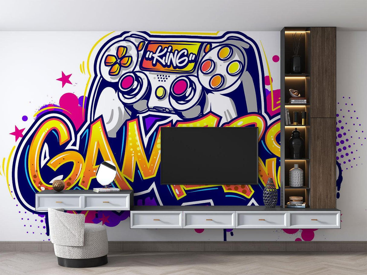 Gaming Mural Wallpaper | Street Art Controller Design