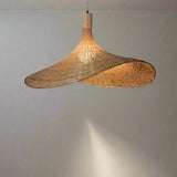 Bamboo Pendant Light  Curved Wave Design - Detailed view