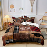 Rustic Forest Bedding Set  Buffalo Plaid Wildlife Pattern - Product showcase