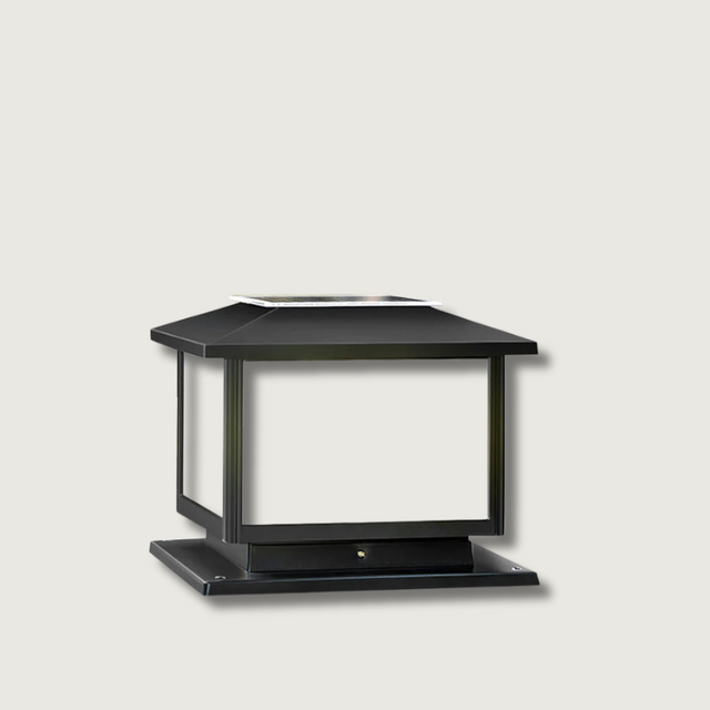 Modern Solar Lantern  Black Metal Garden Light - Product showcase