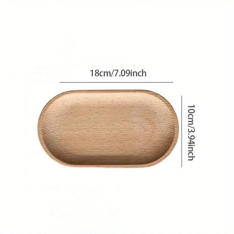 Minimalist Wooden Serving Tray  Oval Solid Wood Design - Product detail 6