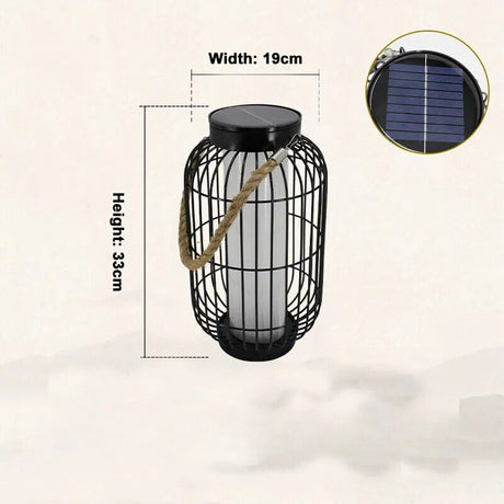 Solar Garden Lantern  Asian Inspired Metal Cage Design - Product detail 6