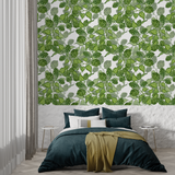 Botanical Mural Wallpaper | Green Hop Pattern Design