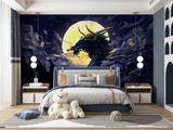 Dragon Mural Wallpaper | Mystical Night Sky Scene