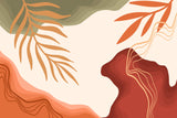 Abstract Mural Wallpaper | Terracotta and Olive Organic Shapes