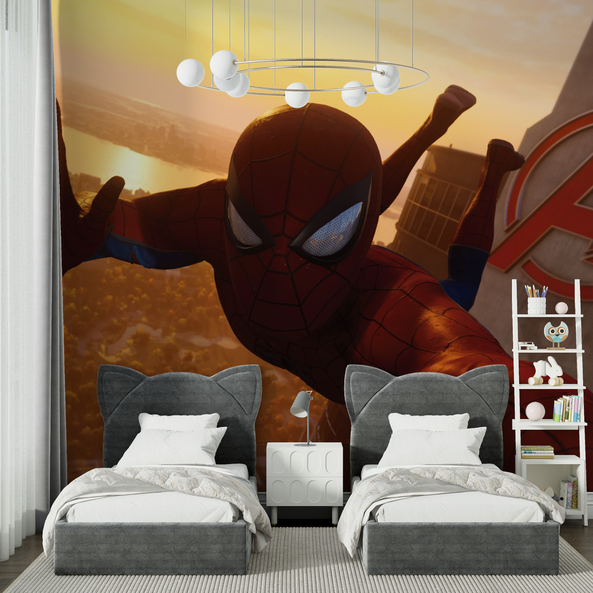Superhero Mural Wallpaper | Spiderman and Avengers Design