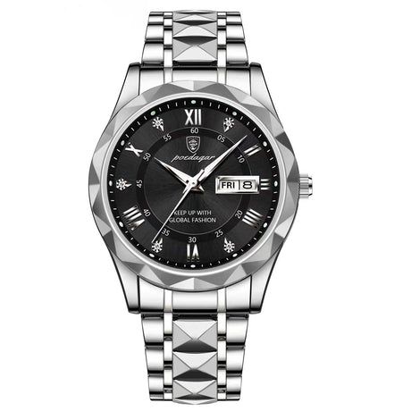 Luxury Steel Watch  Blue Dial Roman Numerals - Product detail 7