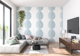 Geometric Mural Wallpaper | Modern Blue Circles Pattern