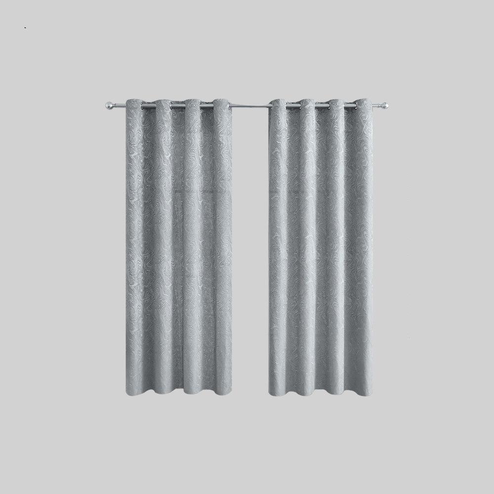 Textured Blackout Curtains  Embossed Swirl Pattern Grey - Product detail 4