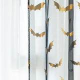 Gothic Sheer Curtains  Gold Bat Pattern Design - Product detail 4