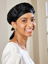 Silk Sleep Cap  Mulberry Silk Hair Protection With Ribbon - Product detail 4