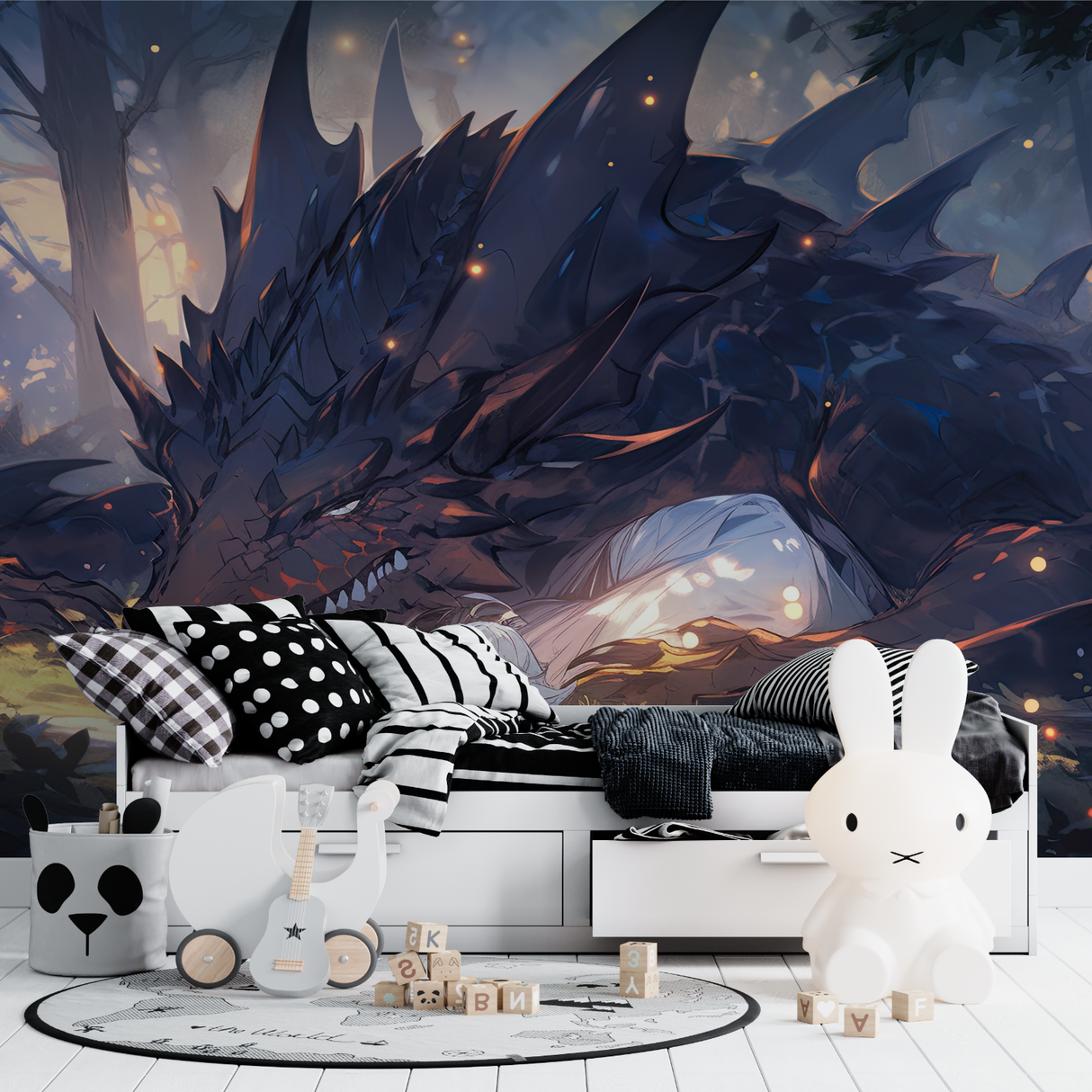 Dragon Mural Wallpaper | Mystical Anime Fantasy Art