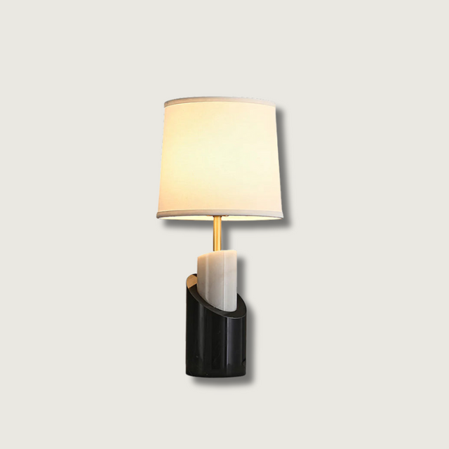 Modern Wall Sconce  Marble Base with Brass Accents - Product showcase
