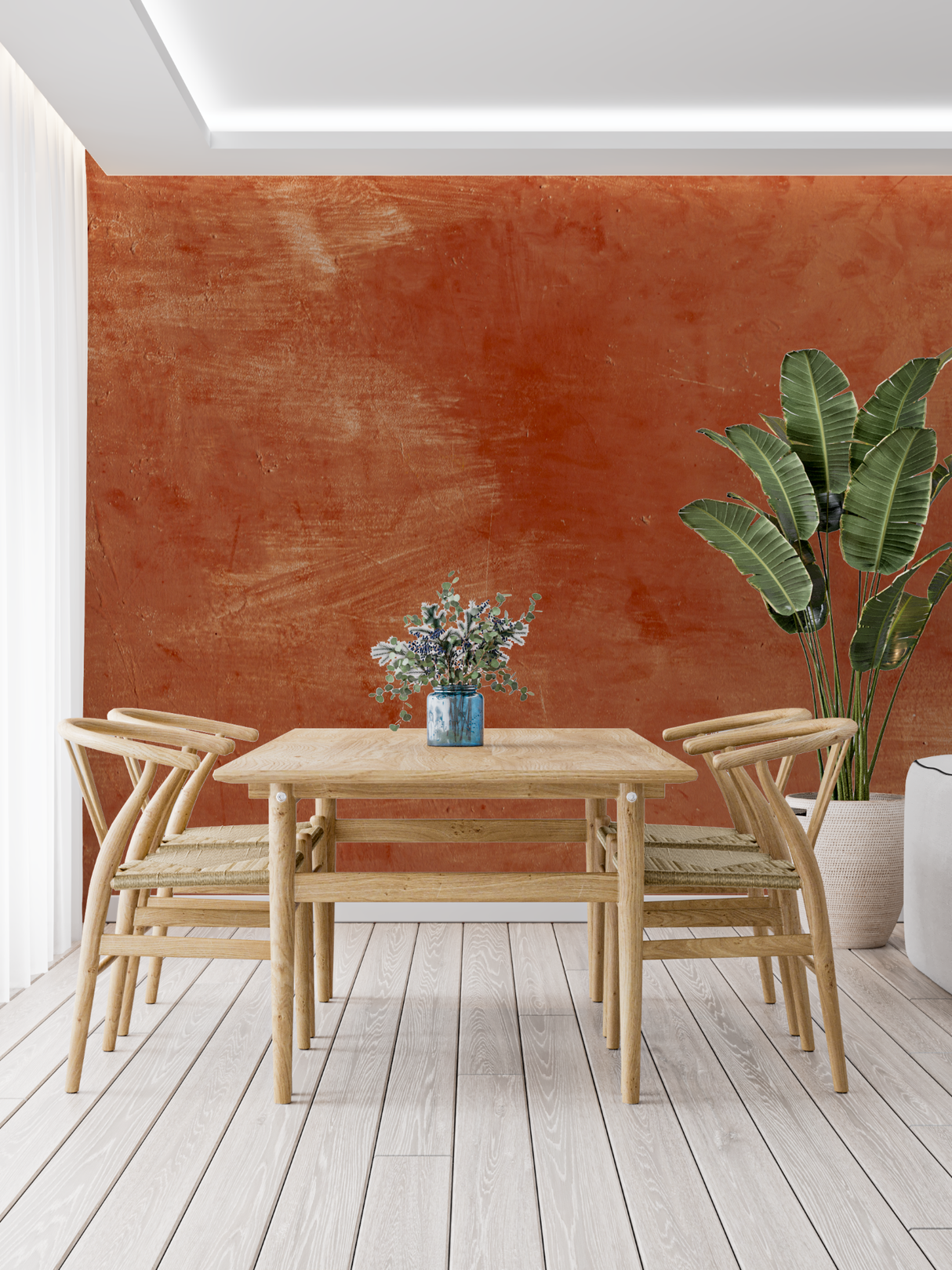 Terracotta Mural Wallpaper | Rustic Textured Design